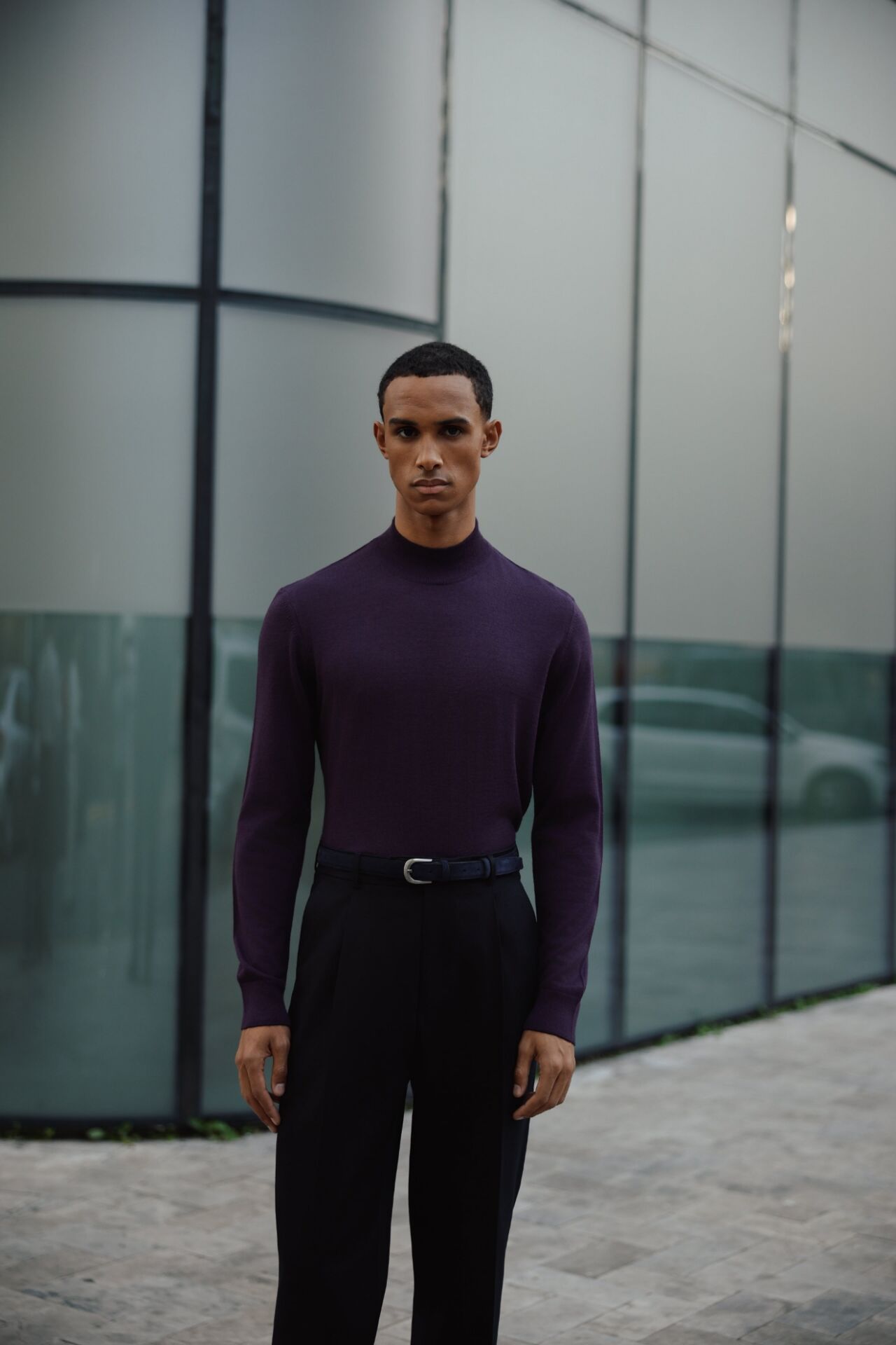 Alata Yarım Balıkçı Triko Mor - M