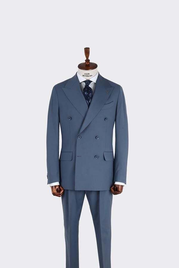 Kruvaze Takım Elbise Petrol Mavisi - 56