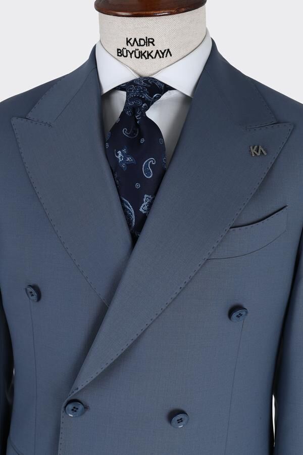 Kruvaze Takım Elbise Petrol Mavisi - 56
