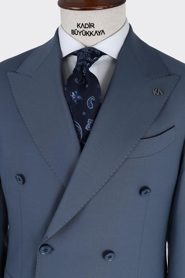 Kruvaze Takım Elbise Petrol Mavisi - 56