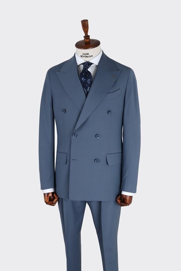 Kruvaze Takım Elbise Petrol Mavisi - 56