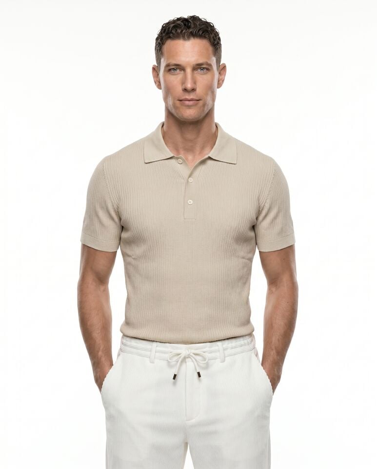 Grand Polo Triko T-Shirt Bej - XXL