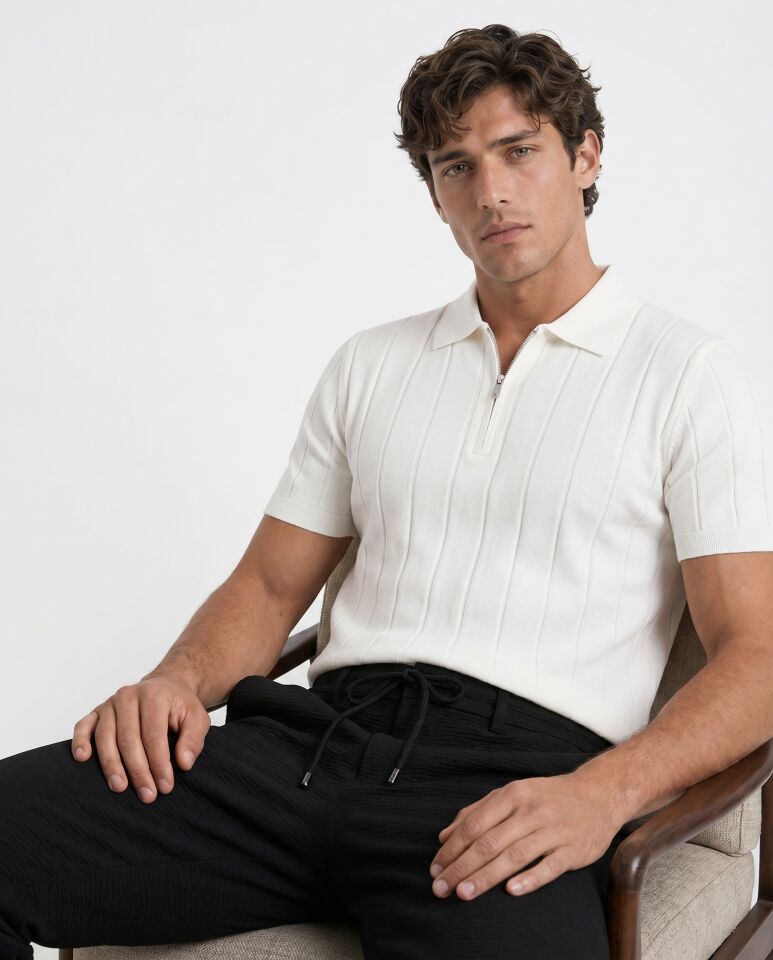 Riva Polo Triko T-Shirt Beyaz - XXL