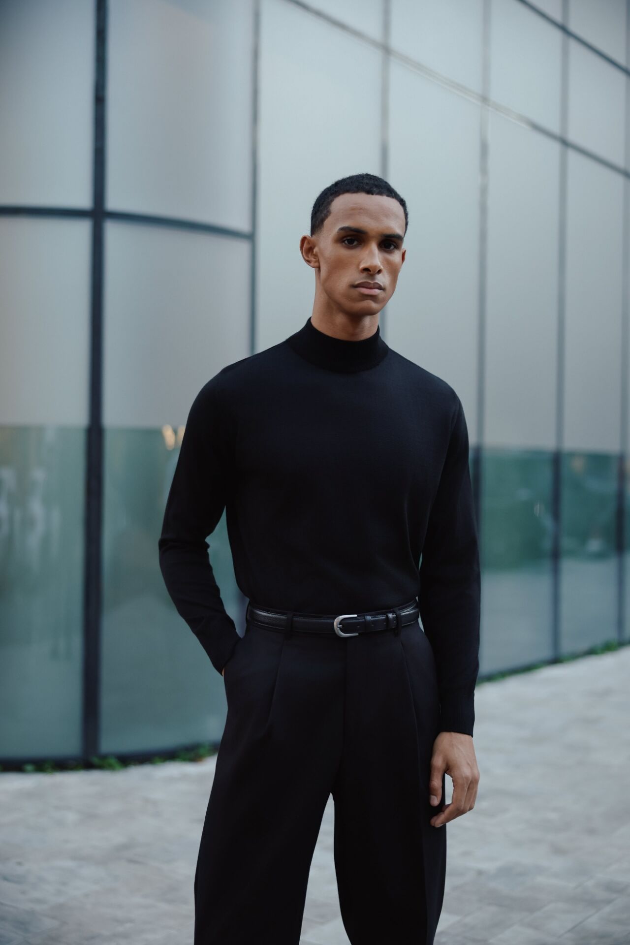 Alata Yarım Balıkçı Triko Siyah - L