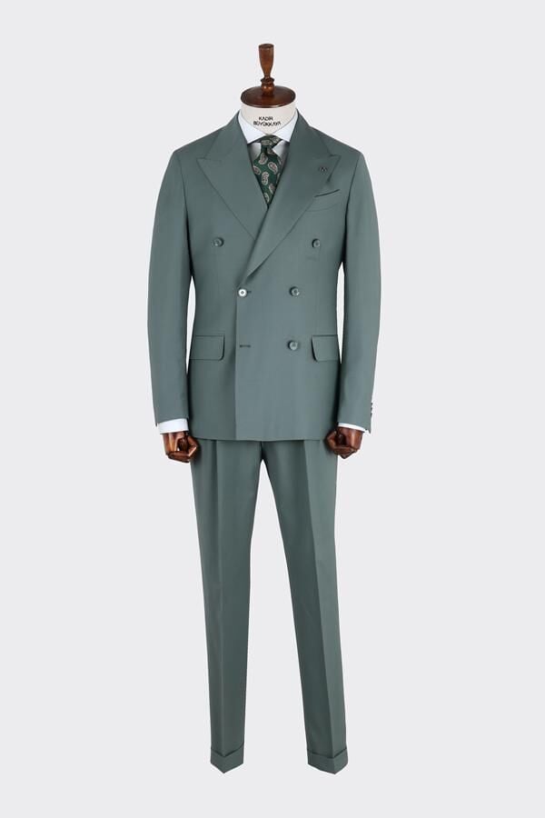 Kruvaze Takım Elbise Yeşil - 46