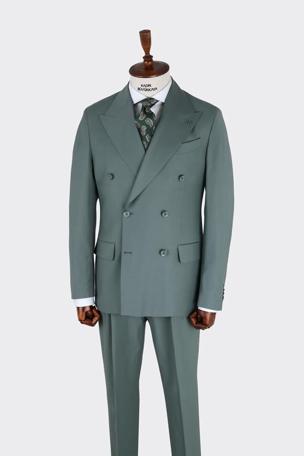 Kruvaze Takım Elbise Yeşil - 58