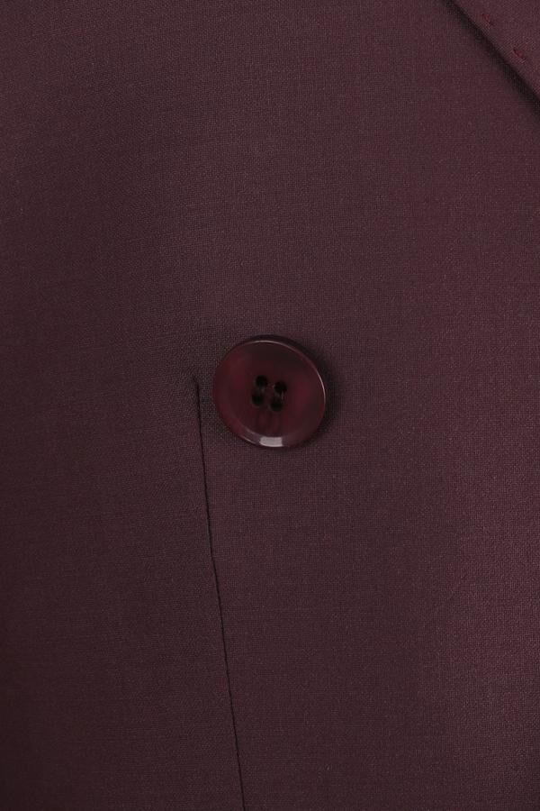 Kruvaze Takım Elbise Mürdüm - 48