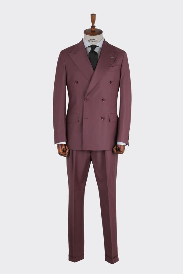 Kruvaze Takım Elbise Mürdüm - 52