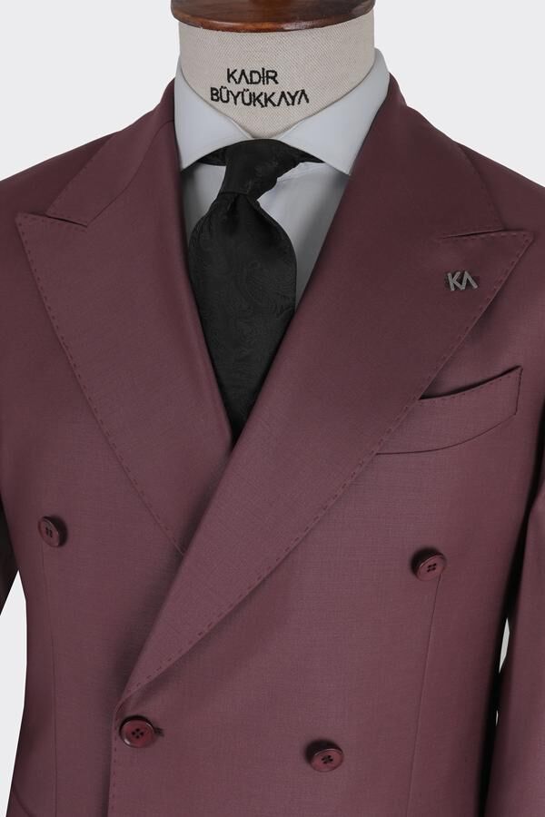 Kruvaze Takım Elbise Mürdüm - 54