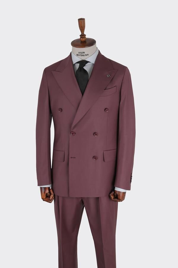 Kruvaze Takım Elbise Mürdüm - 54