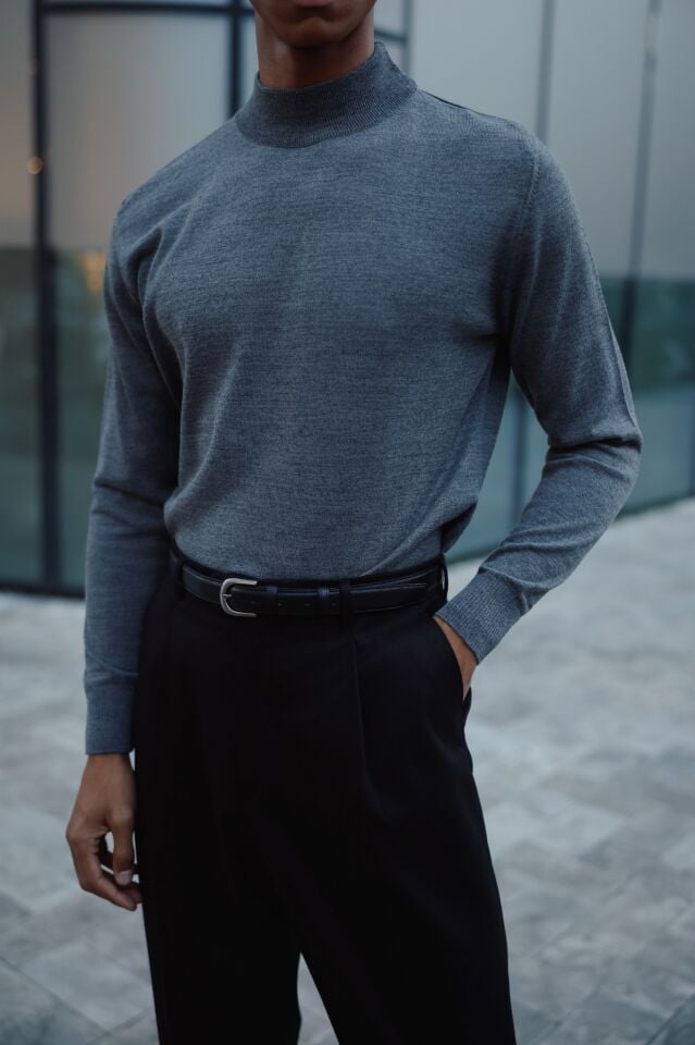 Allure Y.Balıkçı Triko Gri-Melanj - L