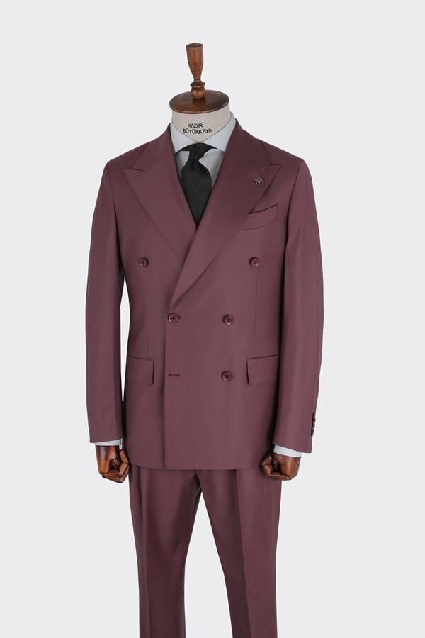 Kruvaze Takım Elbise Mürdüm - 58