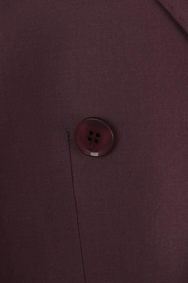 Kruvaze Takım Elbise Mürdüm - 58