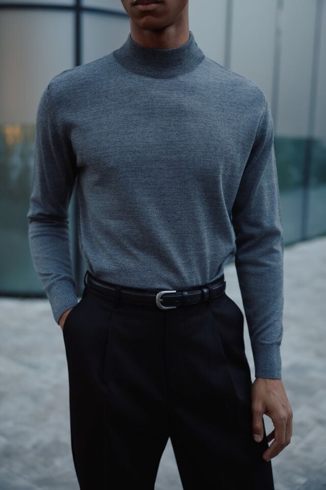 Allure Y.Balıkçı Triko Gri-Melanj - XL