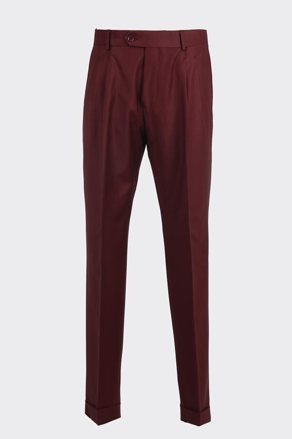 Kruvaze Takım Elbise Bordo - 56