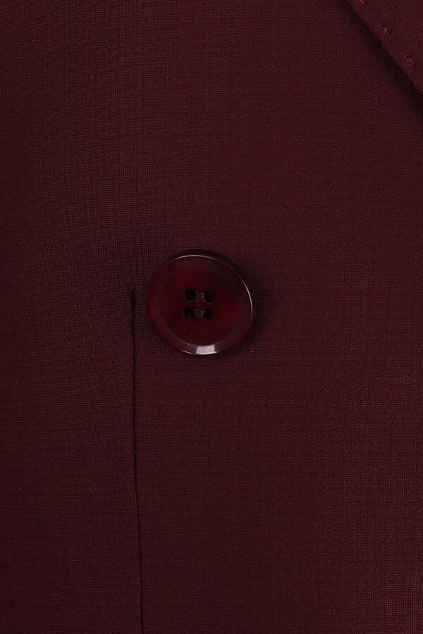 Kruvaze Takım Elbise Bordo - 56