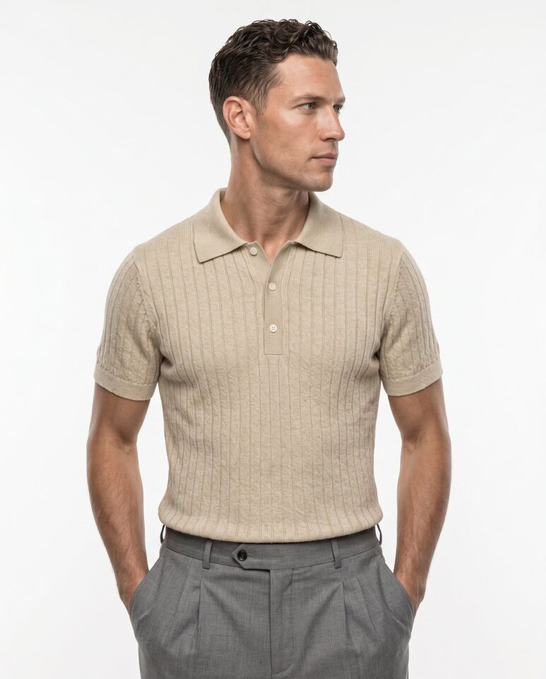 Neo Polo Triko T-Shirt Bej - L