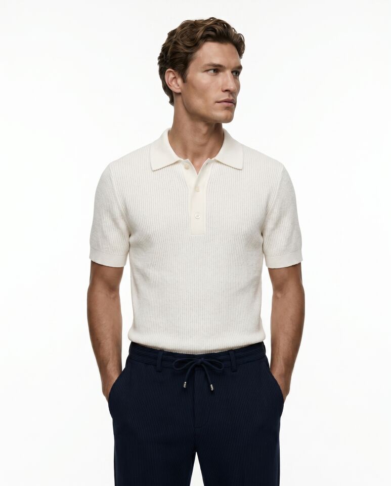 Refined Triko T-Shirt Beyaz - M