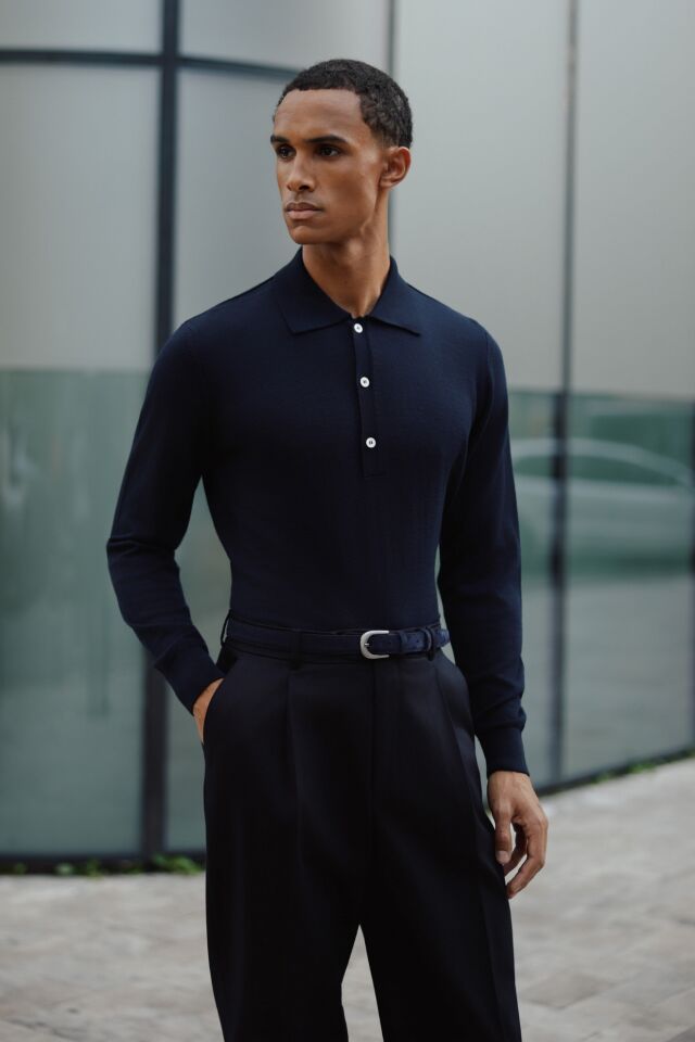 Pearl Polo Yaka Triko Lacivert - XL