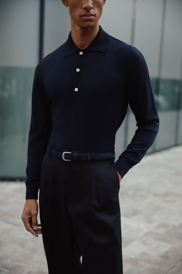 Pearl Polo Yaka Triko Lacivert - XXL