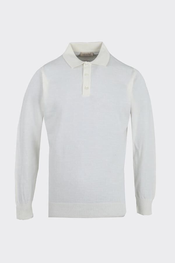 Pearl Polo Yaka Triko Ekru - M