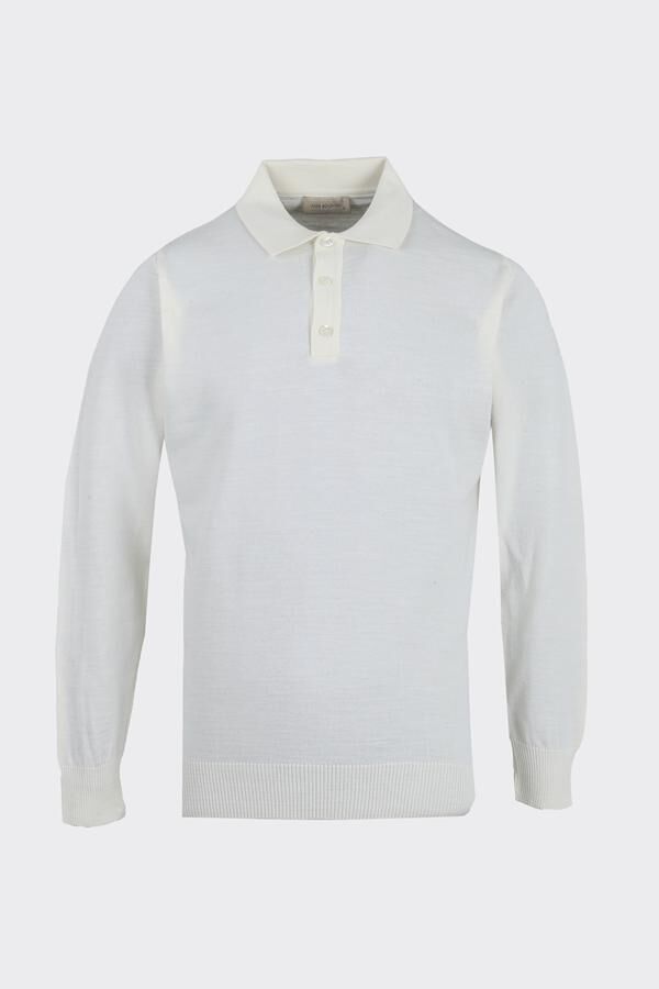 Pearl Polo Yaka Triko Ekru - M