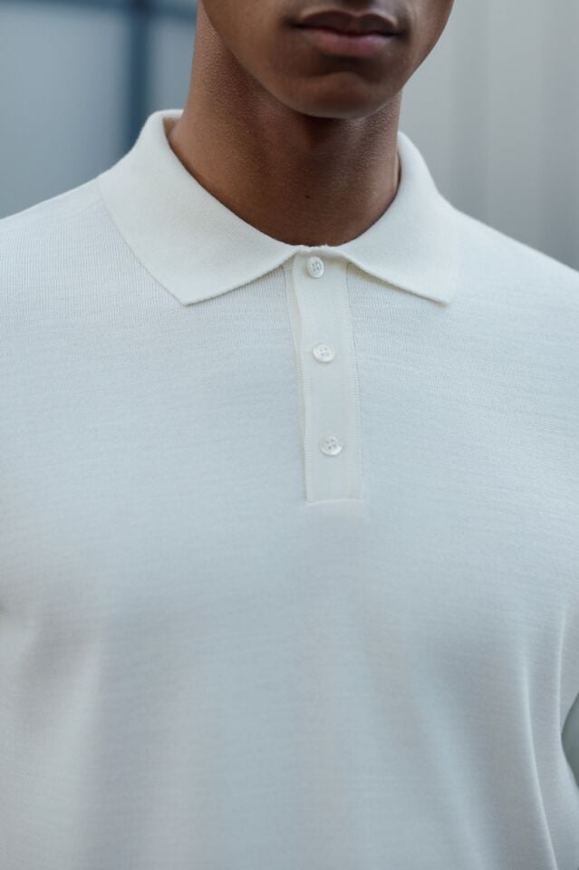 Pearl Polo Yaka Triko Ekru - XL