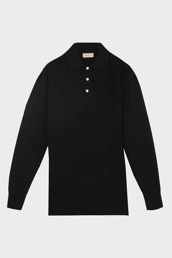 Wınd Polo Yaka Triko Siyah - XXL