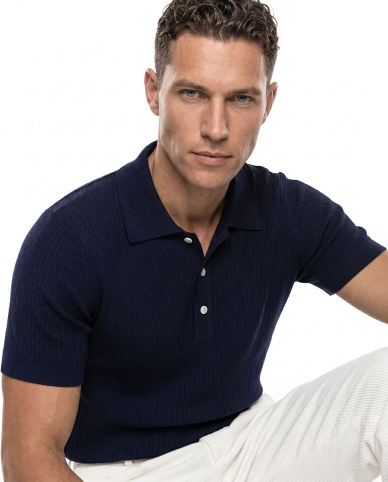 Grand Polo Triko T-Shirt Lacivert - XXL