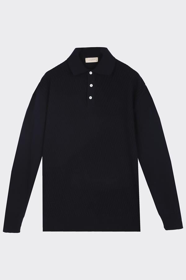 Wınd Polo Yaka Triko Lacivert - XL