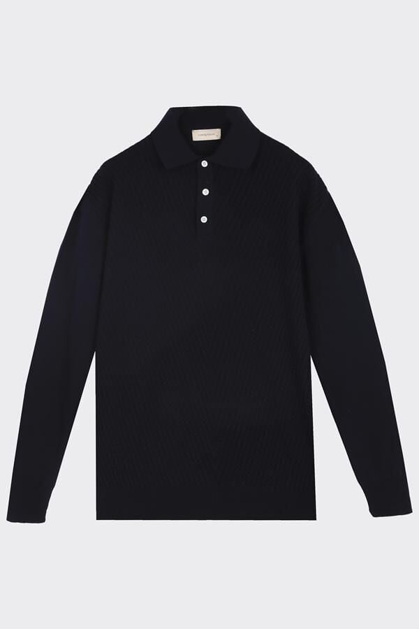 Wınd Polo Yaka Triko Lacivert - XL