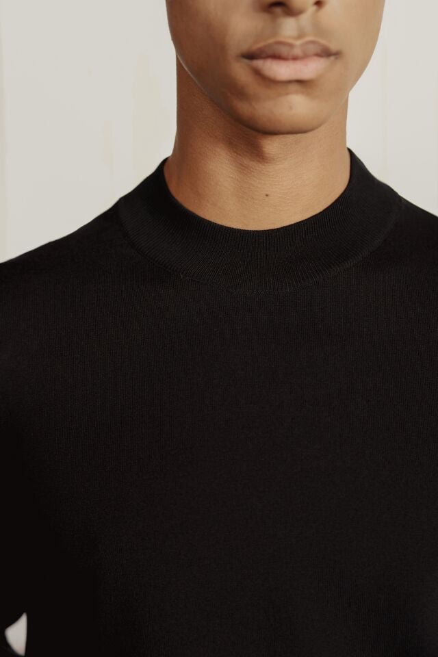 Espresso Balıkçı Triko Siyah - L