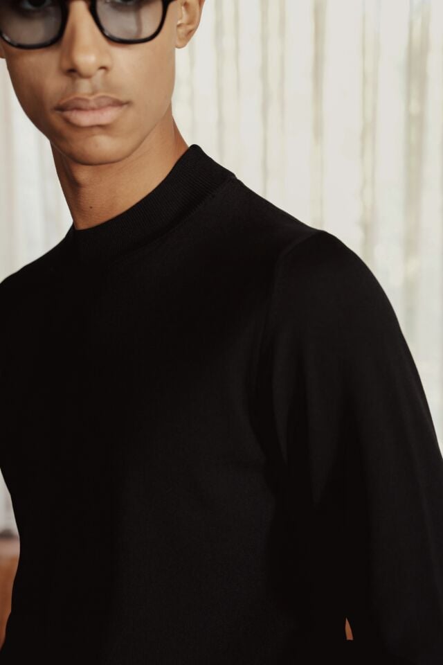 Espresso Balıkçı Triko Siyah - L