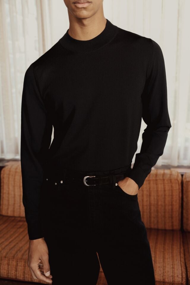 Espresso Balıkçı Triko Siyah - XXL