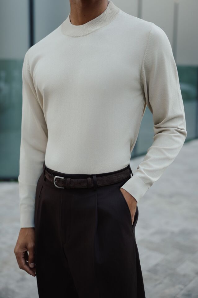 Espresso Balıkçı Triko Bej - M