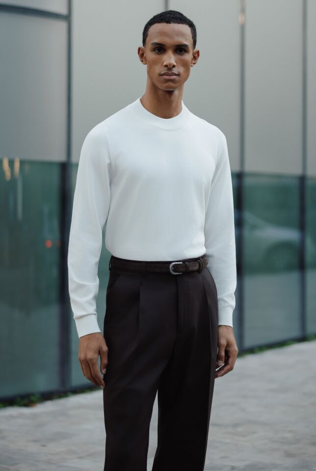 Espresso Balıkçı Triko Ekru - L