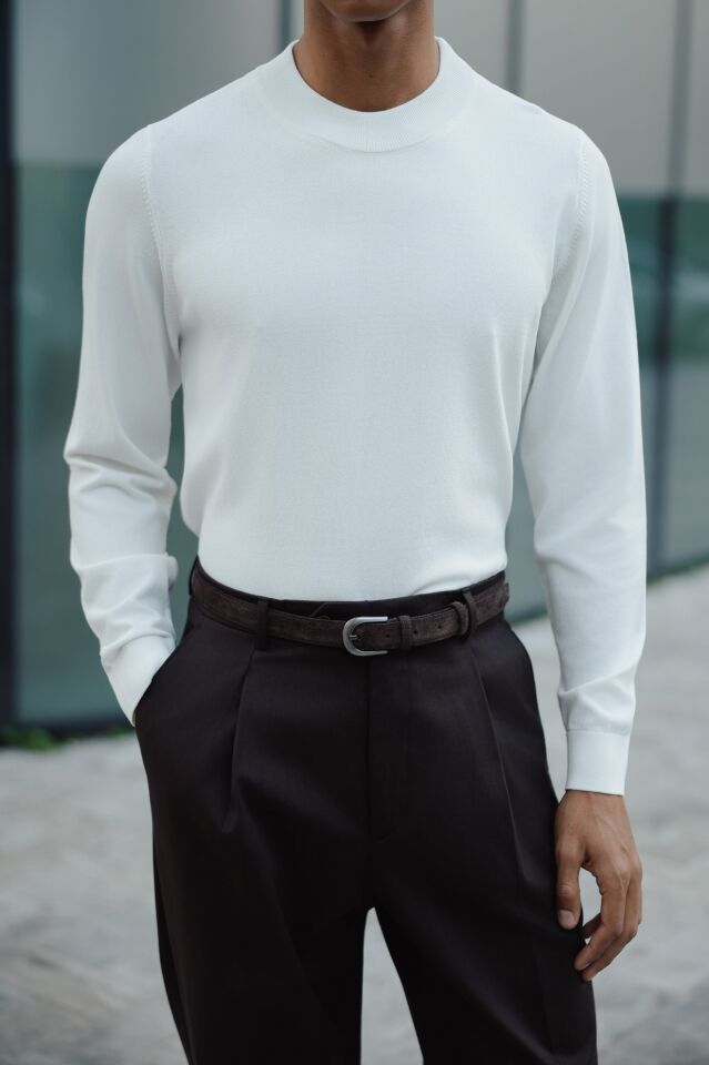 Espresso Balıkçı Triko Ekru - XL