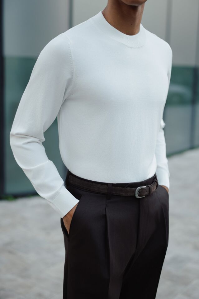 Espresso Balıkçı Triko Ekru - XXL