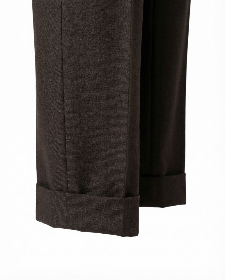 Alata Pileli Pantolon Kahverengi - 48