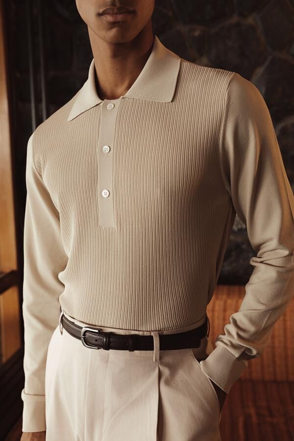 Doppıo Polo Yaka Triko Bej - M