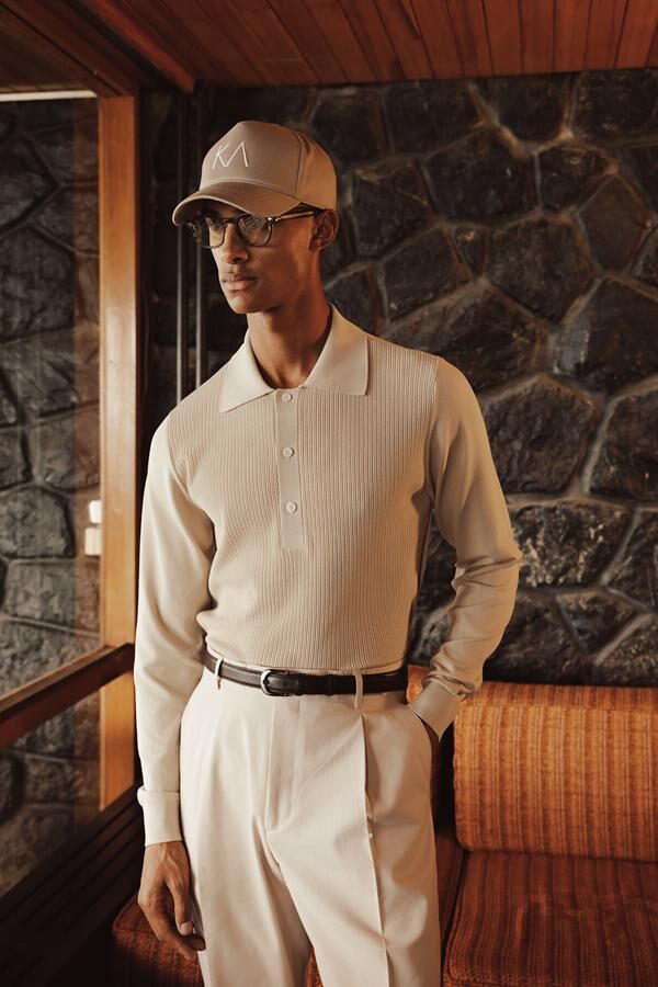 Doppıo Polo Yaka Triko Bej - M