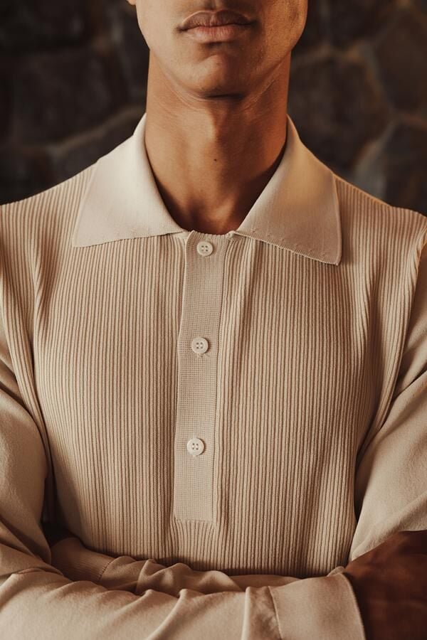 Doppıo Polo Yaka Triko Bej - XXL