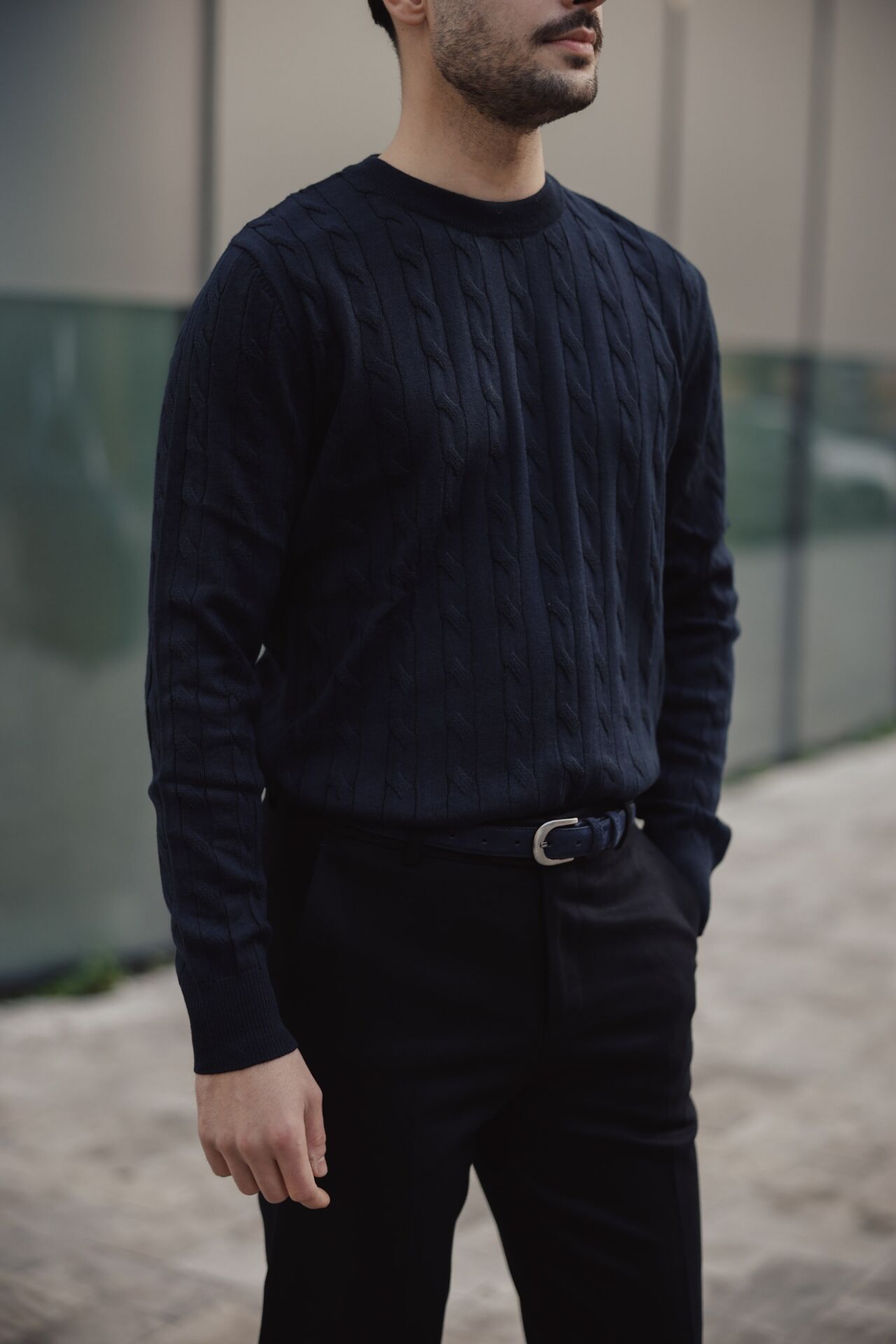 Bis.Yaka Triko Lacivert - L