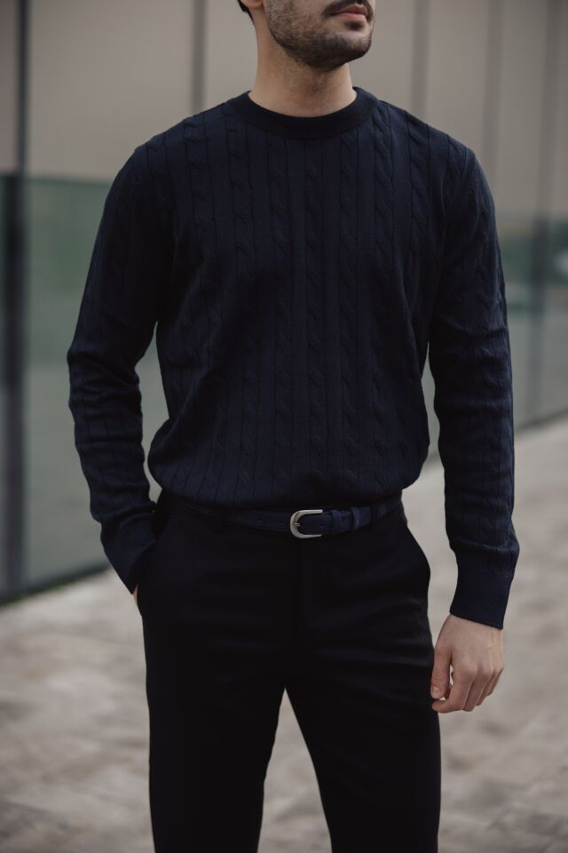 Bis.Yaka Triko Lacivert - M