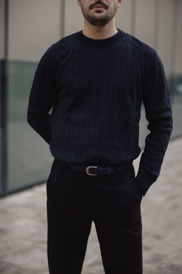 Bis.Yaka Triko Lacivert - XL