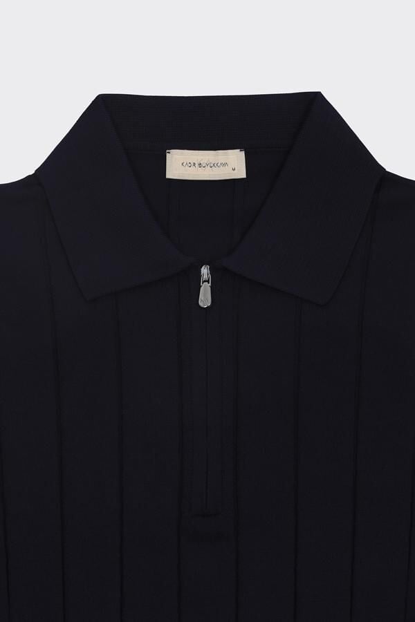 Lungo Polo Yaka Triko Lacivert - XL