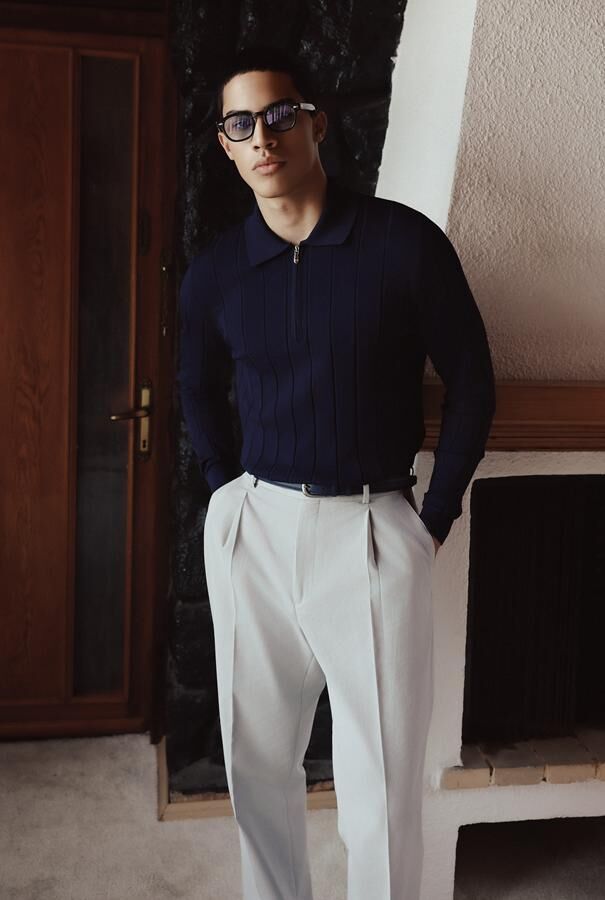 Lungo Polo Yaka Triko Lacivert - XXL