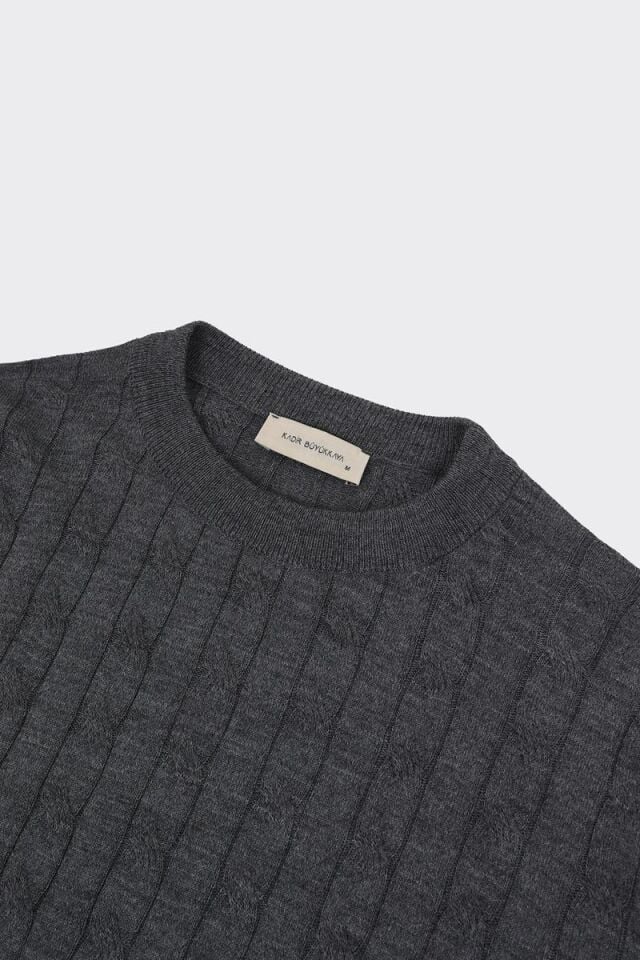 Bis.Yaka Triko Antrasit-Melanj - XL