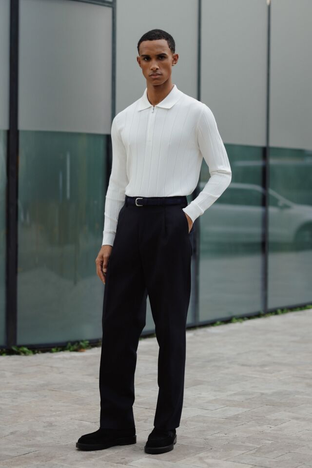 Lungo Polo Yaka Triko Ekru - XL