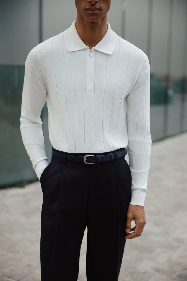 Lungo Polo Yaka Triko Ekru - XL